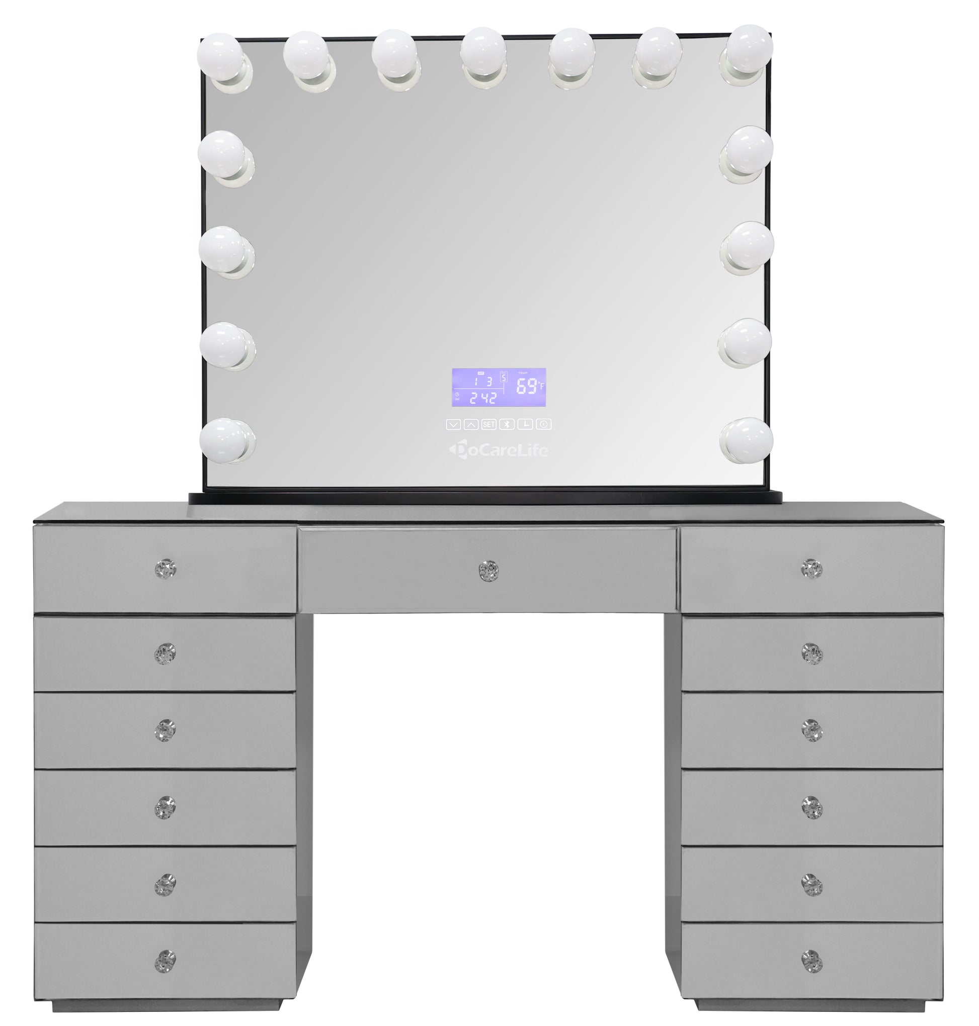 DoCareLife Sofia Mirrored Vanity - DCL-VT003-SILVER-SET