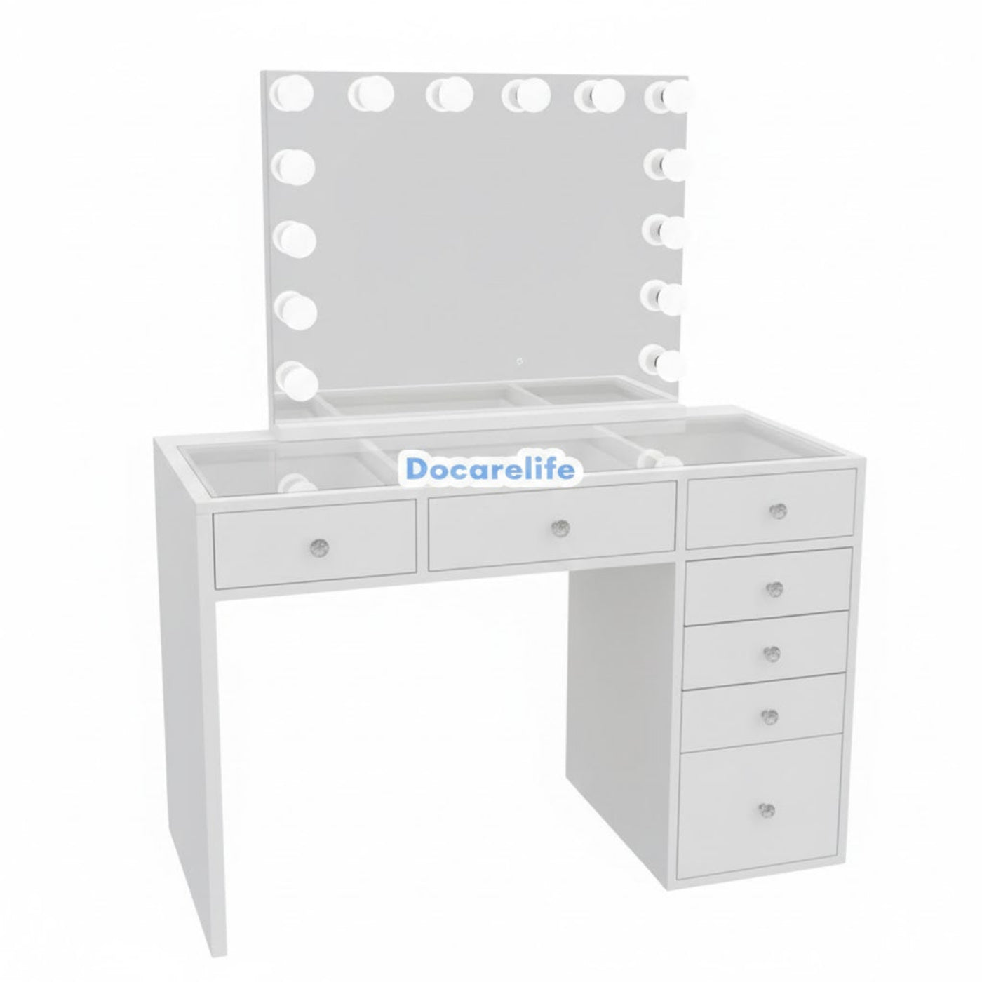 DoCareLife Kylie White Vanity with LED Mirror Kit - DCL-VT007-WHITE-KIT