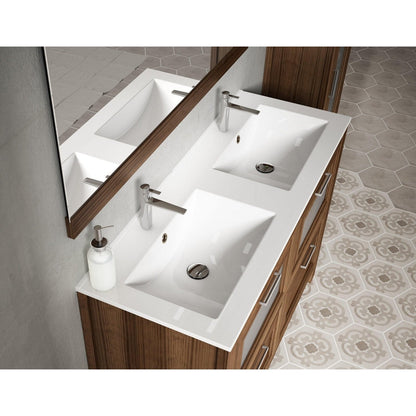 Lucena Bath 64" DÃ©cor Cristal Double Floating Vanity in White / Black / Grey - Backyard Provider