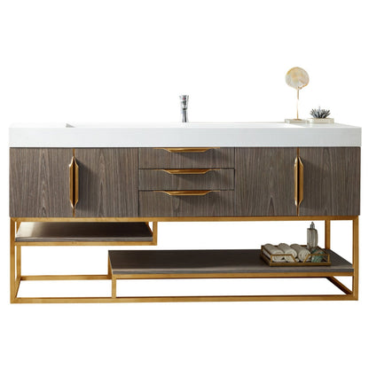 James Martin Vanities Columbia 72" Single Vanity - 388-V72S-AGR-MB-DGG