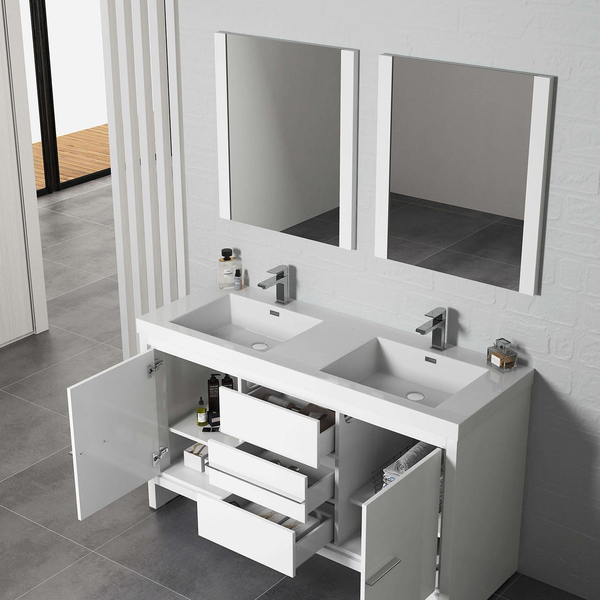 Blossom Milan 60 Inch Bathroom Vanity - V8014 60 01 - Backyard Provider