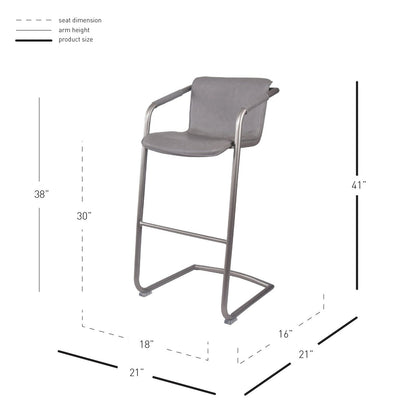 New Pacific Direct Indy PU Leather Bar Stool, (Set of 2)  -1060003-216