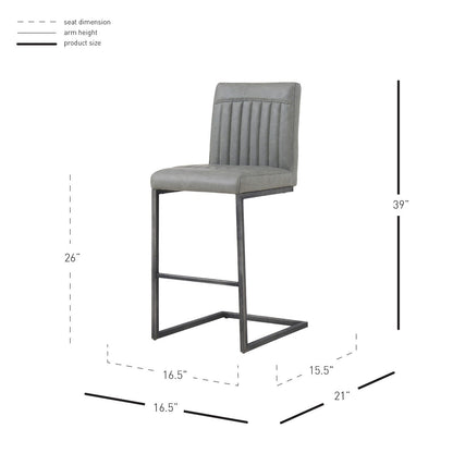 New Pacific Direct Ronan PU Leather Counter Stool, (Set of 2)  - 1060008-216