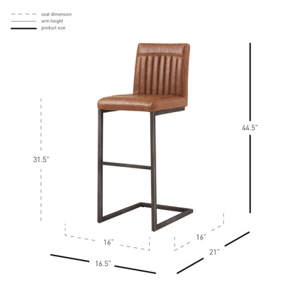 New Pacific Direct Ronan PU Leather Bar Stool, (Set of 2)  - 1060009-215