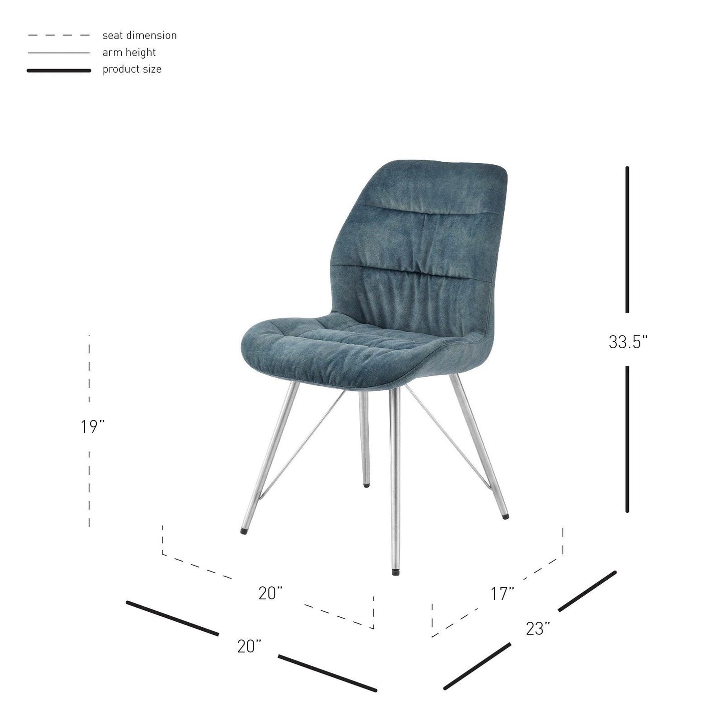 New Pacific Direct Raven Velvet Fabric Dining Side Chair, (Set of 2) 1060018-217 - 1060018-217