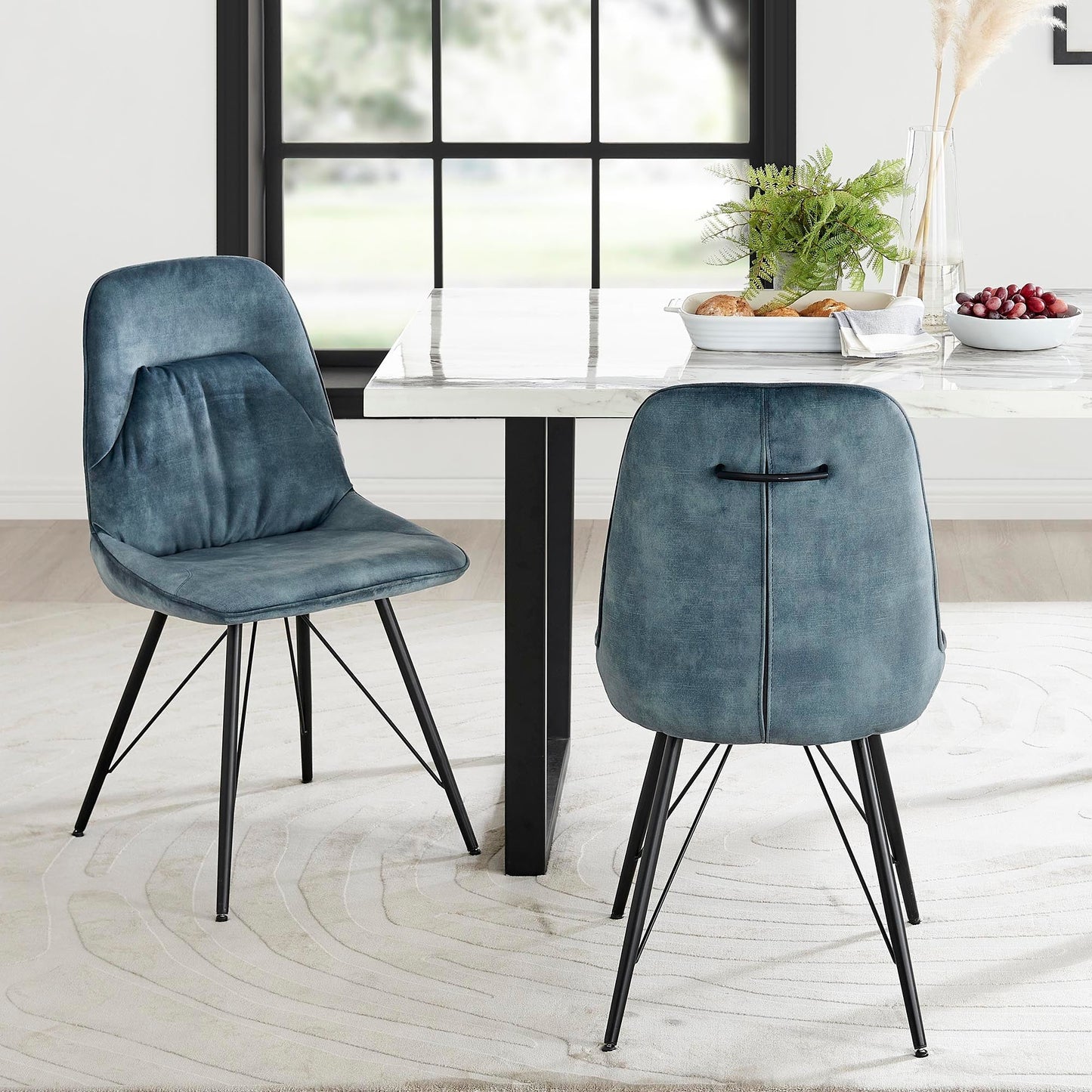 New Pacific Direct Pablo Velvet Fabric Dining Side Chair, (Set of 2) 1060021-217 - 1060021-217