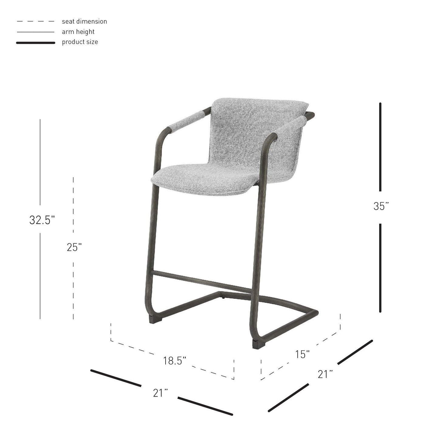 New Pacific Direct Indy Fabric Counter Stool, (Set of 2) 1060030-218 - 1060030-218