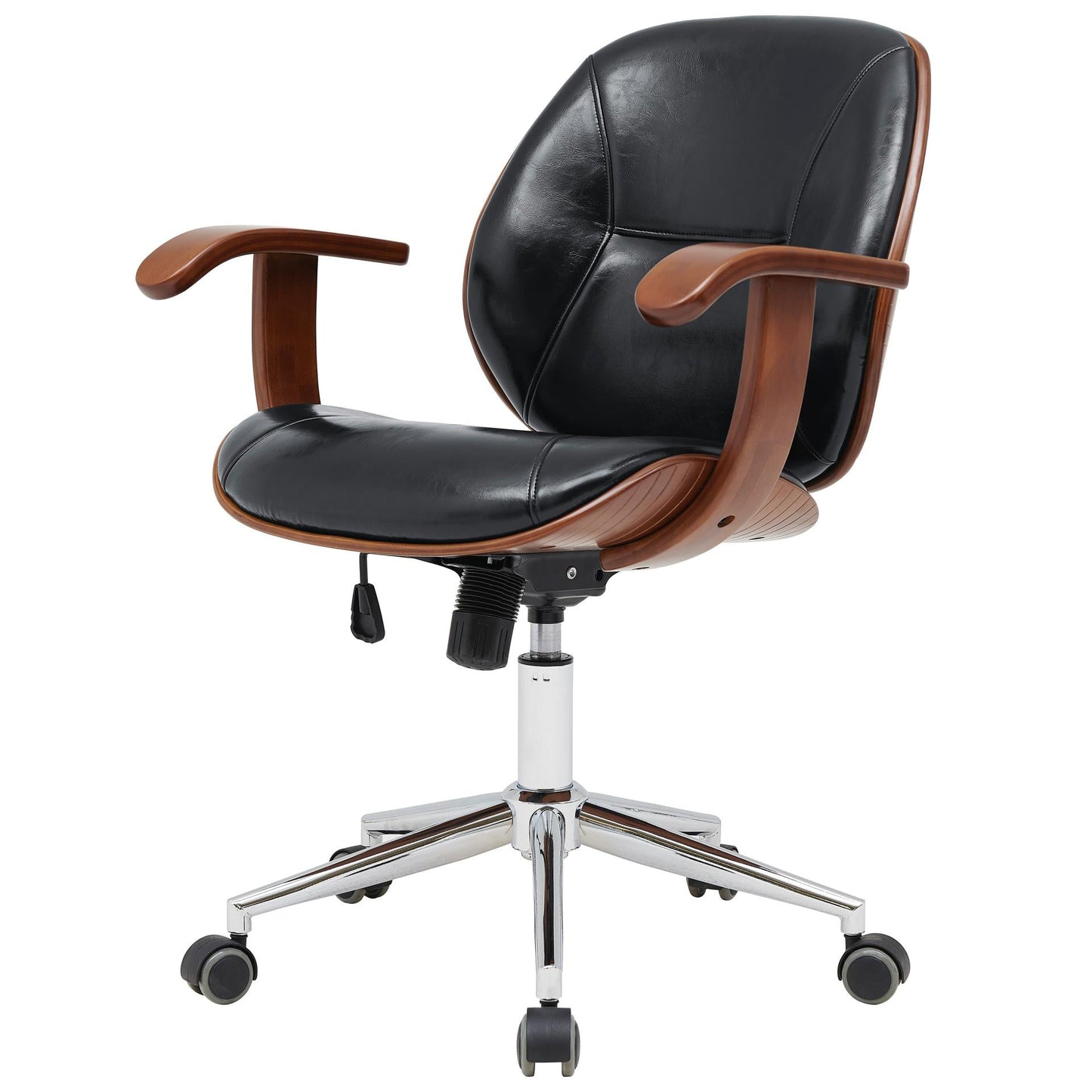 New Pacific Direct Samuel PU Bamboo Office Chair w/ Armrest  - 1160030-BWL