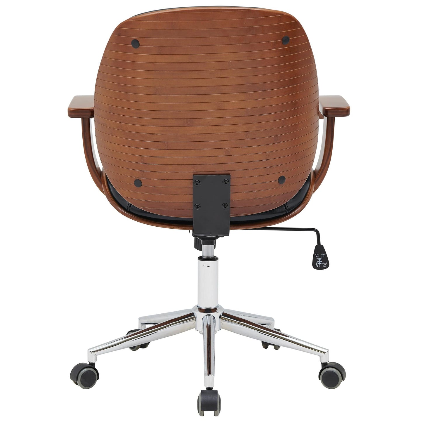 New Pacific Direct Samuel PU Bamboo Office Chair w/ Armrest  - 1160030-BWL