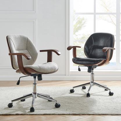 New Pacific Direct Samuel Fabric Bamboo Office Chair w/ Armrest  - 1160031-406WL