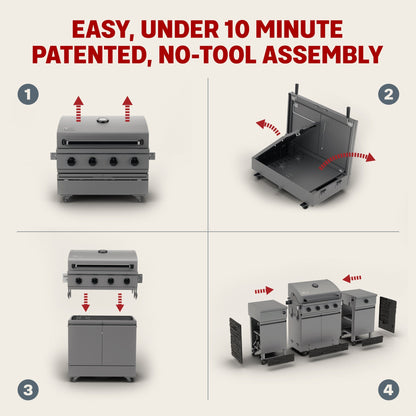 TYTUS Fresno 5-Burner LP/NG Convertible Grill in Stainless Steel + Ash Stone - TDT-021-0704