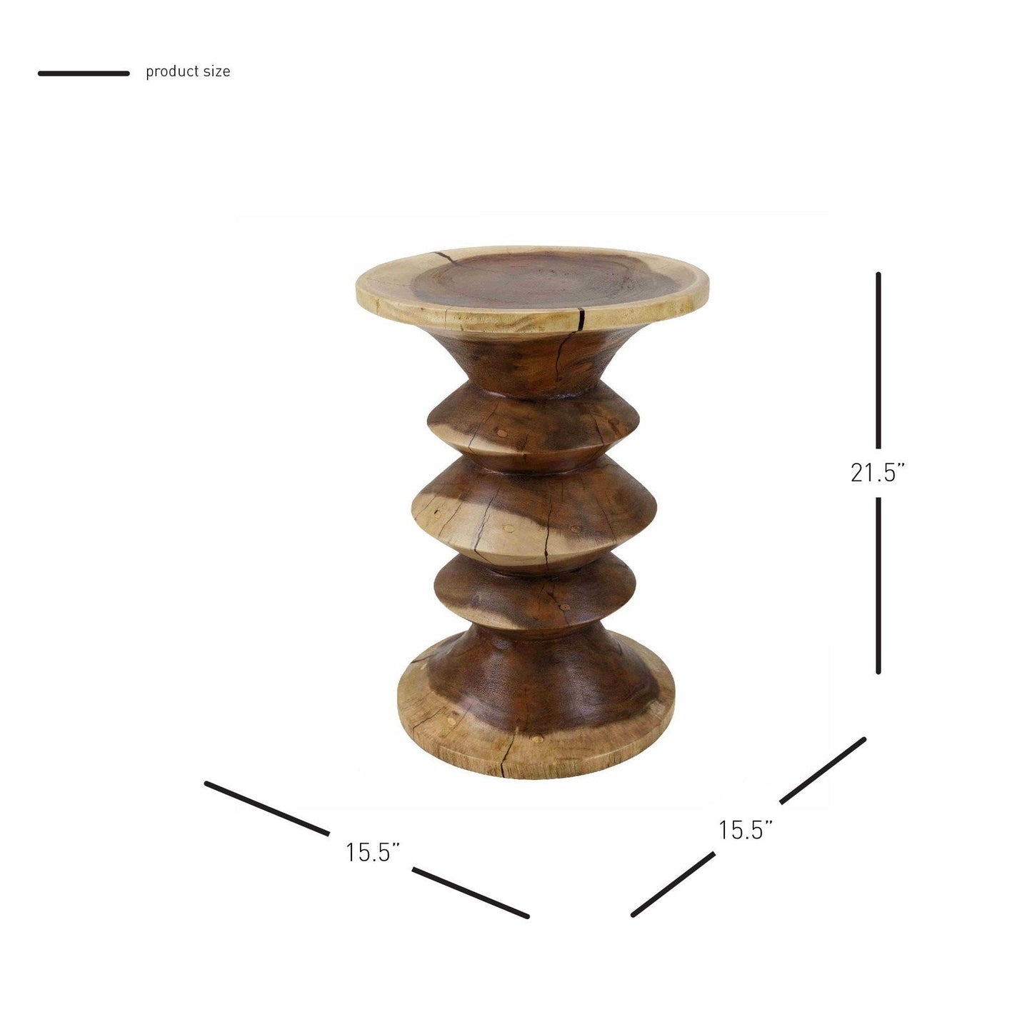 New Pacific Direct Ziva Trembesi Side/ End Table  - 1210026-N