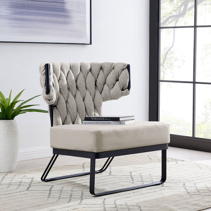 New Pacific Direct Leander Fabric/PU Accent Chair -  1240011-5006