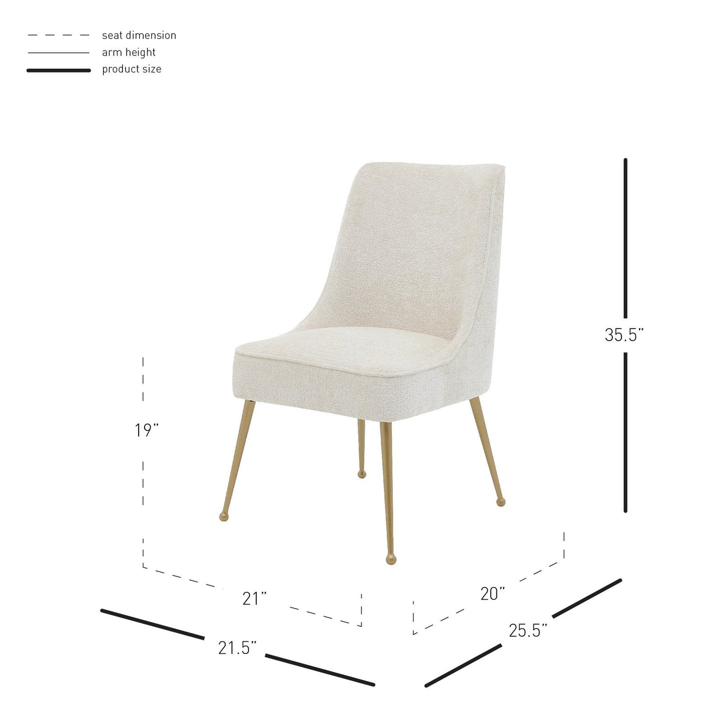 New Pacific Direct Cedric KD Fabric Dining Side Chair Gold Legs, (Set of 2) -  1250024-567