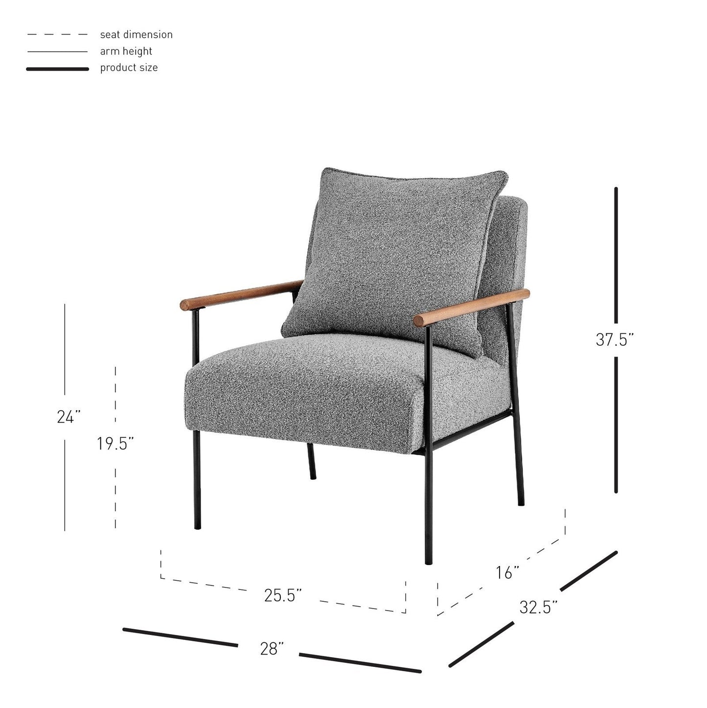 New Pacific Direct Quinton Fabric Accent Arm Chair  - 1250027-564