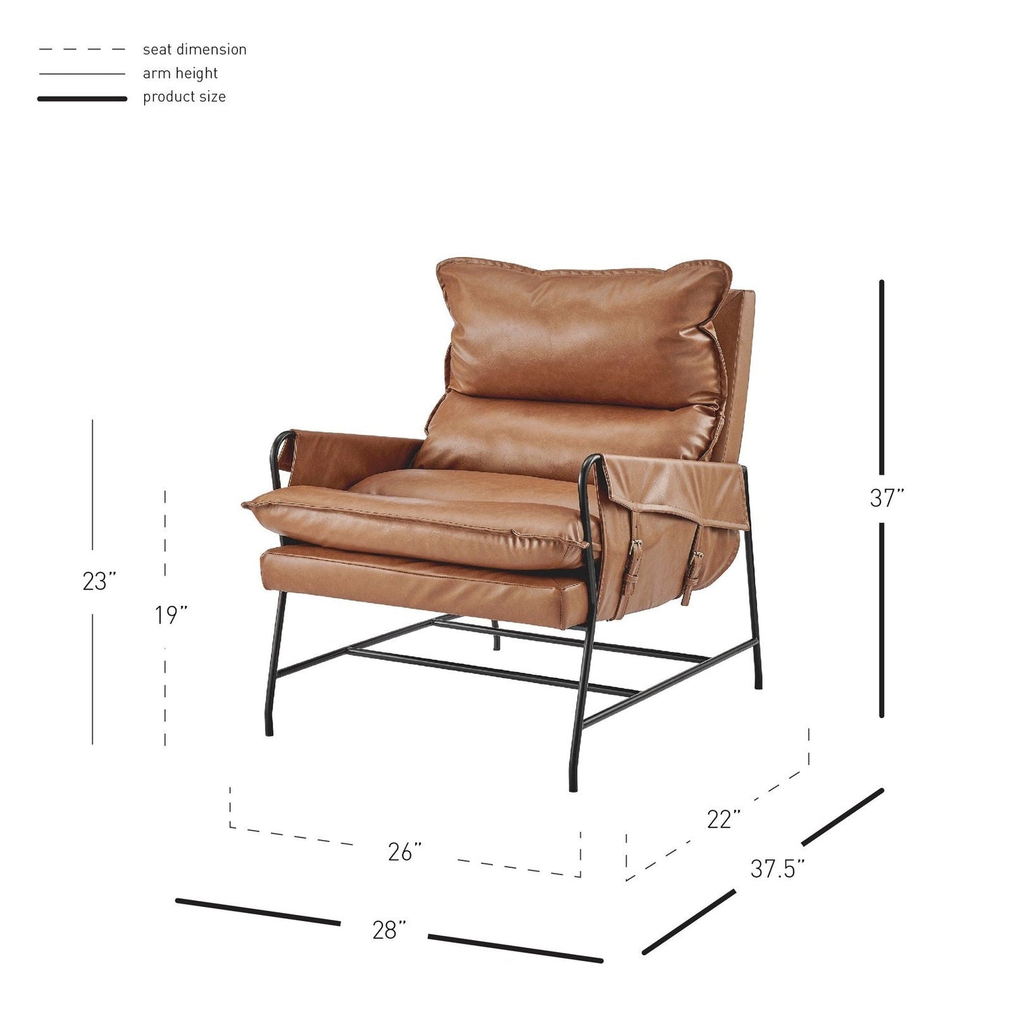 New Pacific Direct Thierry PU Accent Arm Chair  - 1250030-VCD