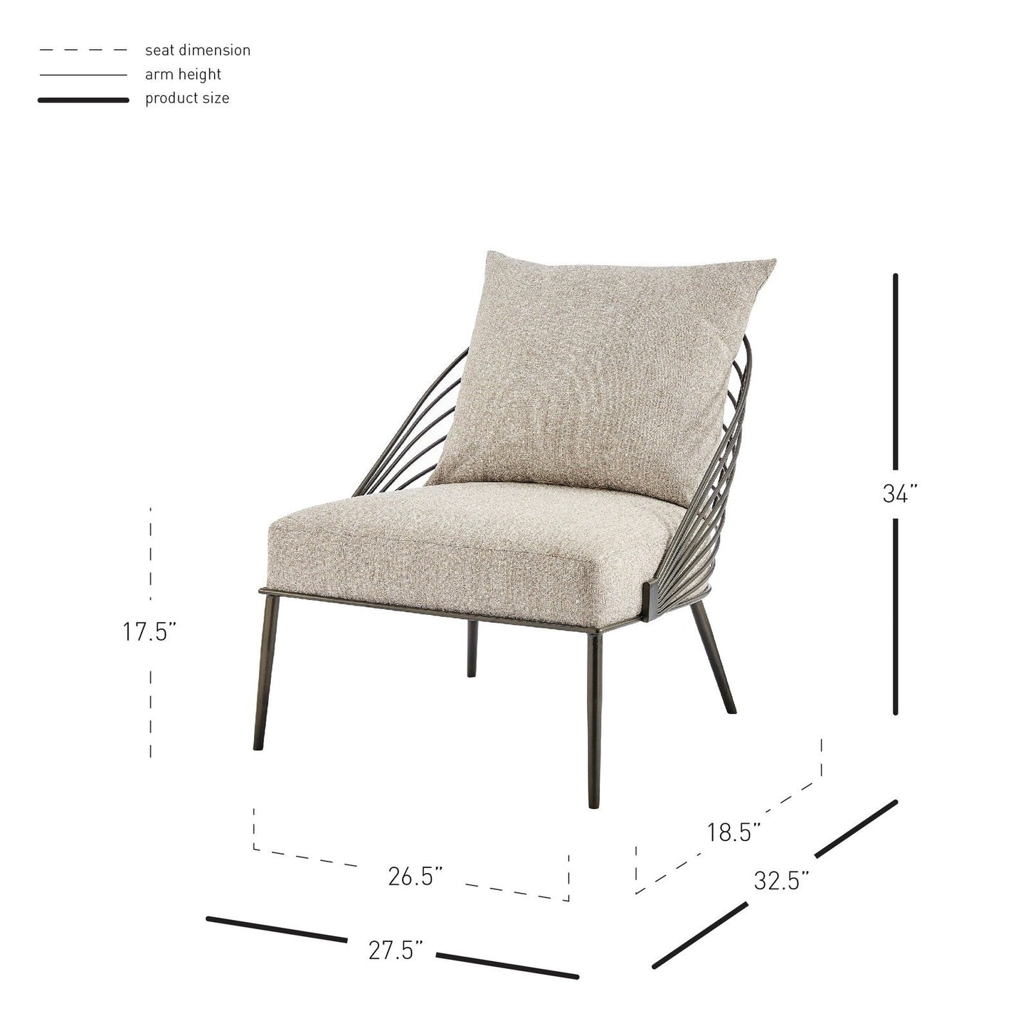 New Pacific Direct Kelby Fabric Accent Chair  - 1250034-579