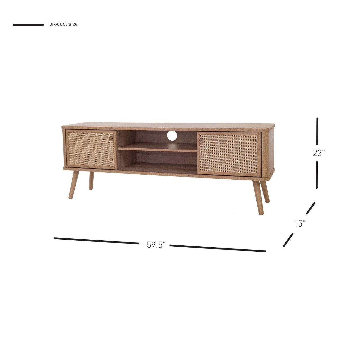New Pacific Direct Thelma KD 59.5" Rattan TV Stand  - 1340015