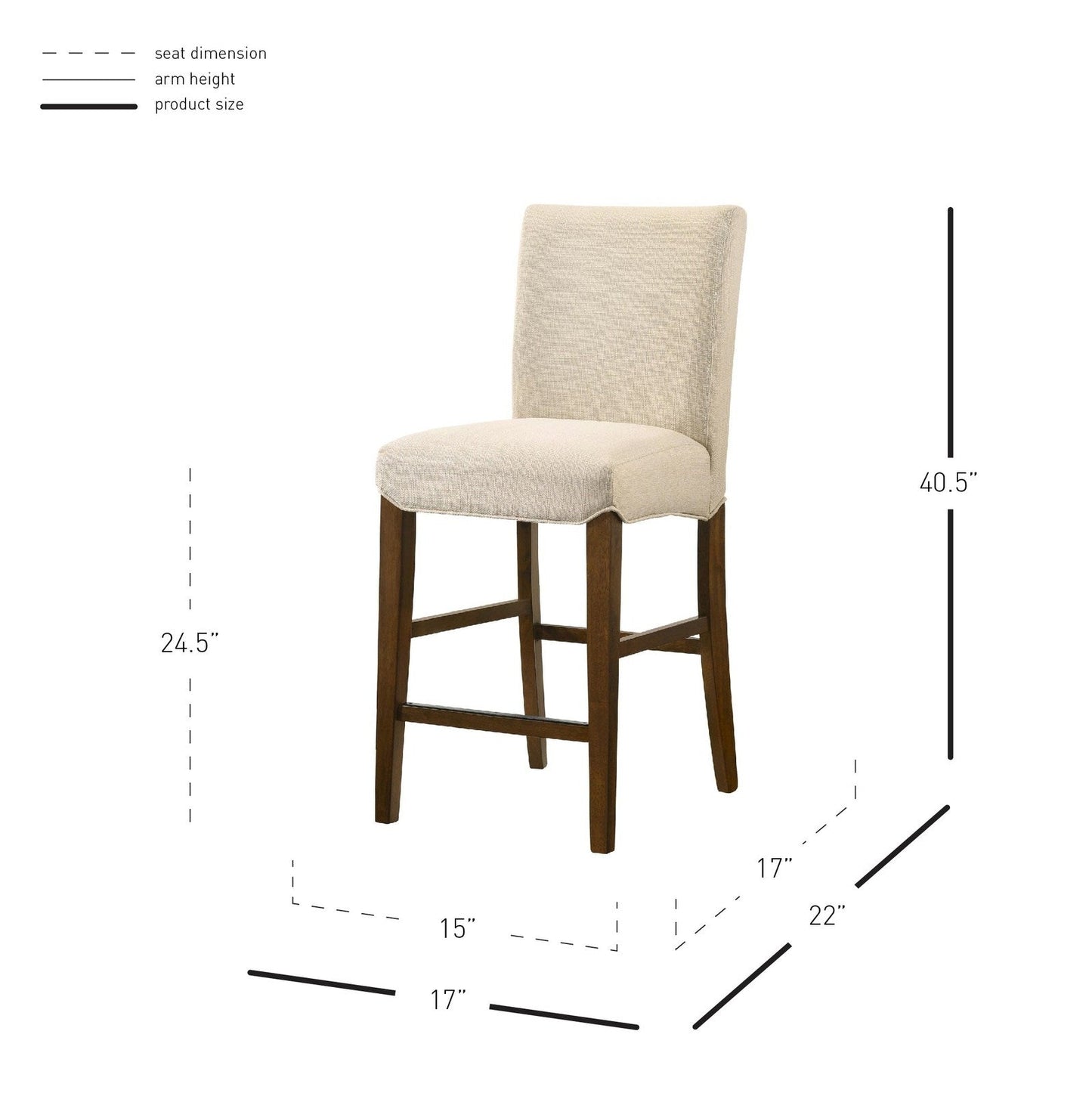 New Pacific Direct Levi Fabric Counter Stool, (Set of 2)  - 1390003-556