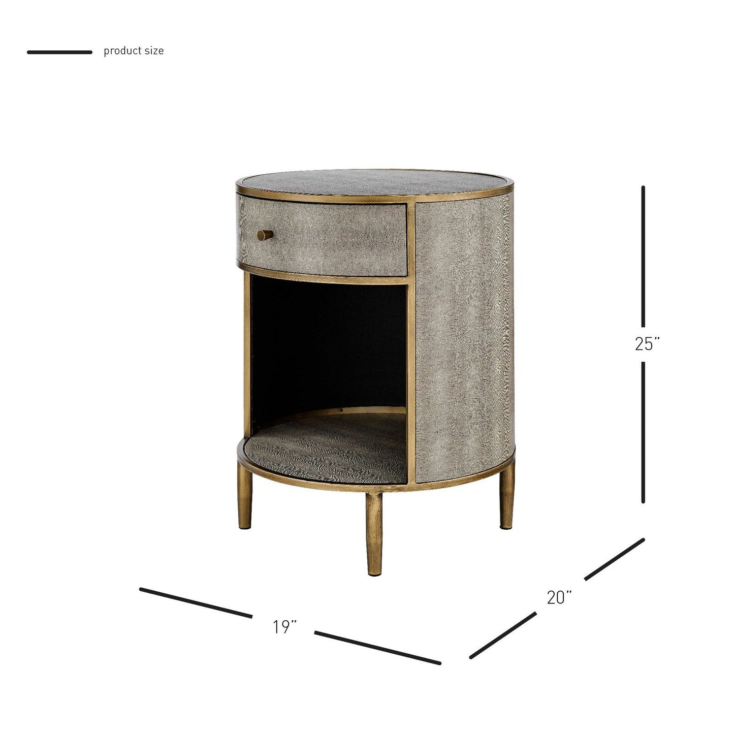 New Pacific Direct Loretta Faux Shagreen Side/ End Table -  1600089
