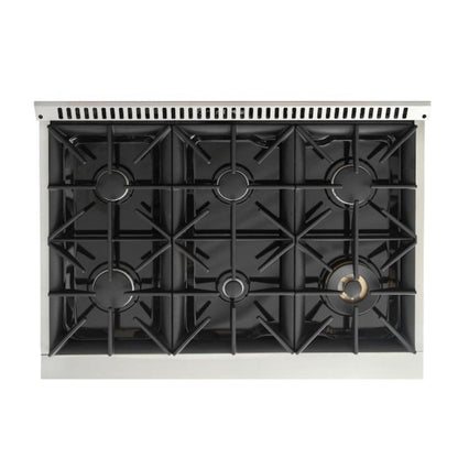 Kucht 36" Pro-Style Propane Gas Dual Fuel Range in White with Rose Gold Accents, KDF362/LP-W-ROSE - KDF362/LP-W-ROSE