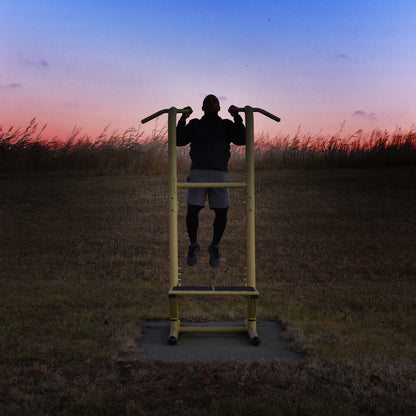 Stamina 65-1485 Weatherproof Steel Outdoor Fitness Power Tower Pro Station, Gold - 182235