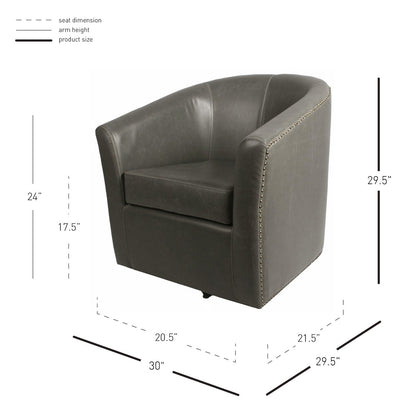 New Pacific Direct Ernest Bonded Leather Swivel Chair  - 1900046-V04
