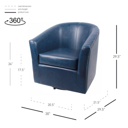 New Pacific Direct Ernest Bonded Leather Swivel Chair  - 1900046-V05