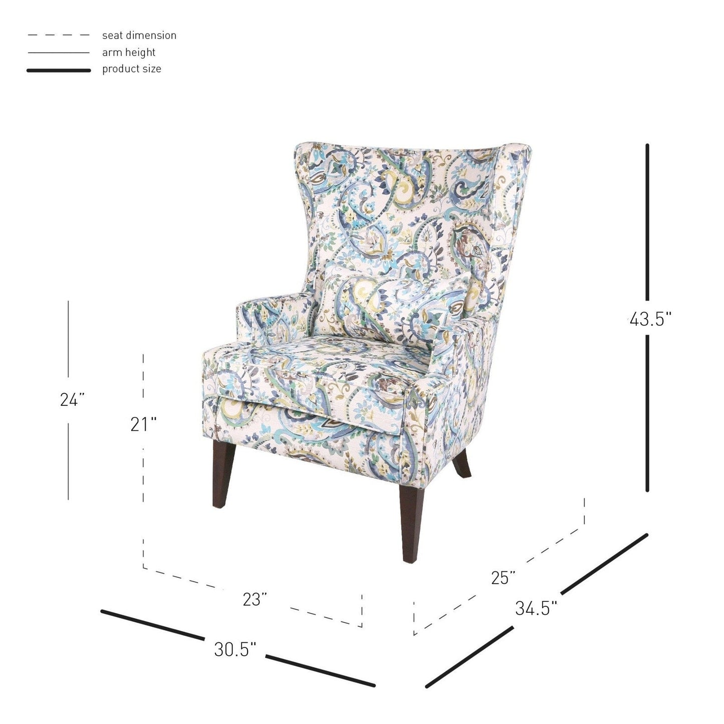 New Pacific Direct Clementine Wingback Arm Chair -  1900078-153