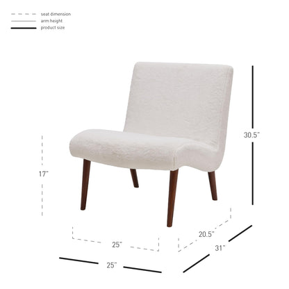 New Pacific Direct Alexis Faux Fur Fabric Chair  - 1900134-408
