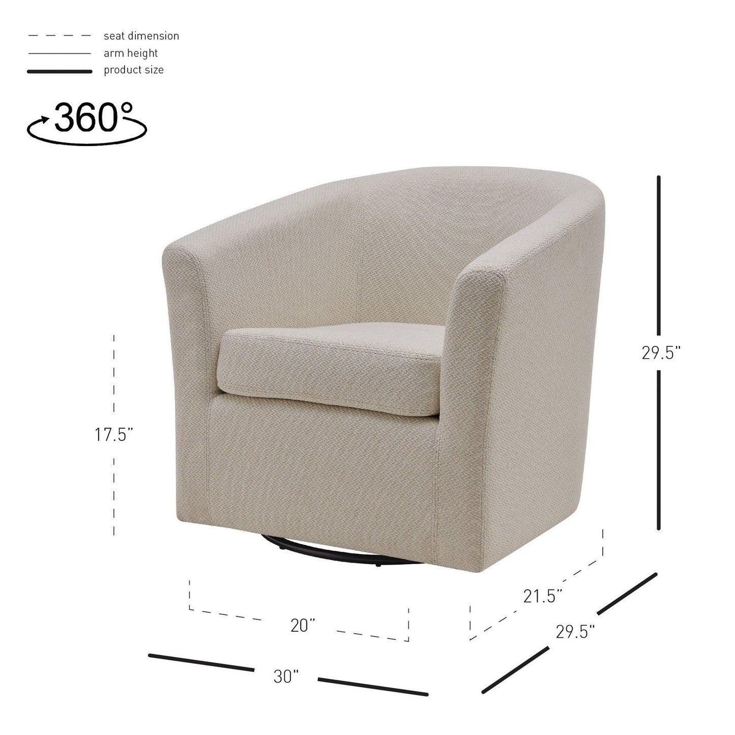 New Pacific Direct Hayden Fabric Swivel Chair -  1900142-276