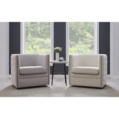 New Pacific Direct Leslie Fabric Swivel Tufted Chair  - 1900148-410