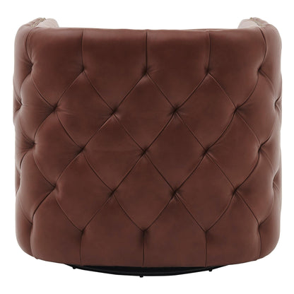 New Pacific Direct Leslie Top Grain Leather Swivel Tufted Chair  - 1900152-426