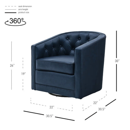 New Pacific Direct Walsh Top Grain Leather Swivel Chair  - 1900153-429