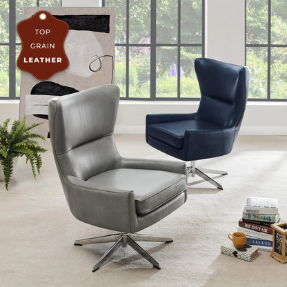 New Pacific Direct Arya Top Grain Leather Swivel Chair  - 1900154-428