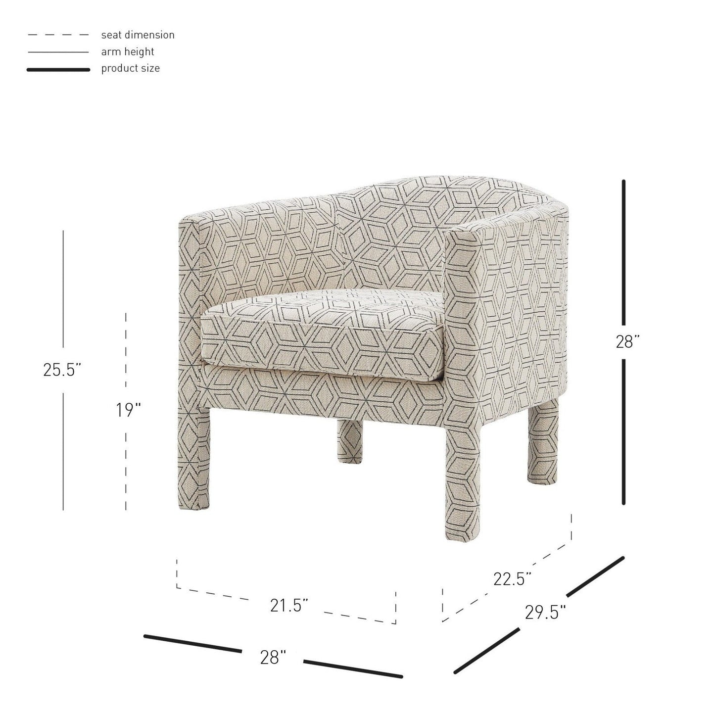 New Pacific Direct Jennifer Fabric Accent Arm Chair  - 1900172-GD