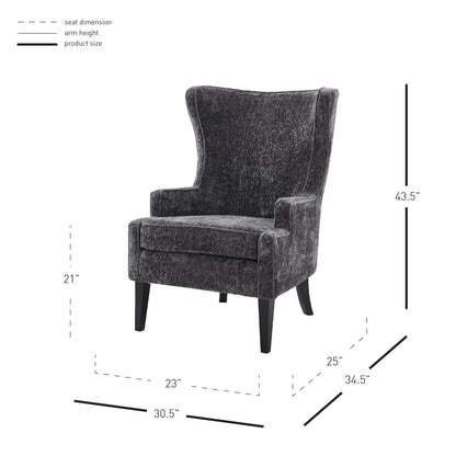 New Pacific Direct Clementine KD Fabric Wing Accent Arm Chair -  1900181-568