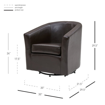 New Pacific Direct Hayden Swivel Bonded Leather Chair  - 193012B-01
