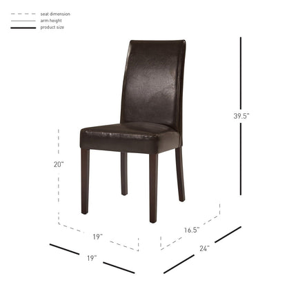 New Pacific Direct Hartford Bicast Leather Dining Chair, (Set of 2)  - 198140-01