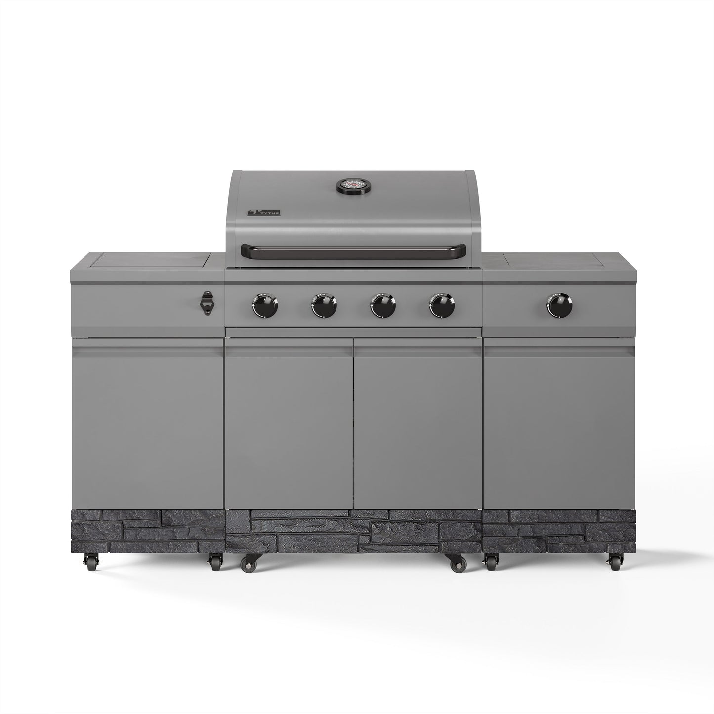 TYTUS Fresno 5-Burner LP/NG Convertible Grill in Gunmetal + Graphite Stone -  -TDT-021-0103