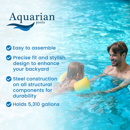 Aquarian Phoenix 15ft x 52in Above Ground Swimming Pool Kit & Pump & Ladder Kit - 108751