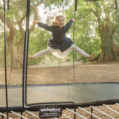 Springfree Trampoline Kids Oval 8 x 13 Ft Trampoline & FlexrHoop Basketball Game - 299726