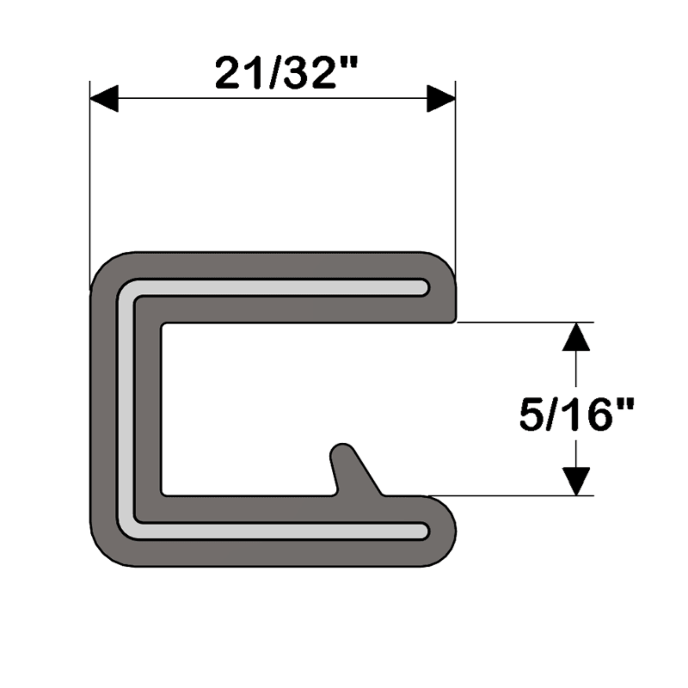 TACO Marine 250' Black Flex Trim 5/16" Opening X 5/8" - V30-1350B250