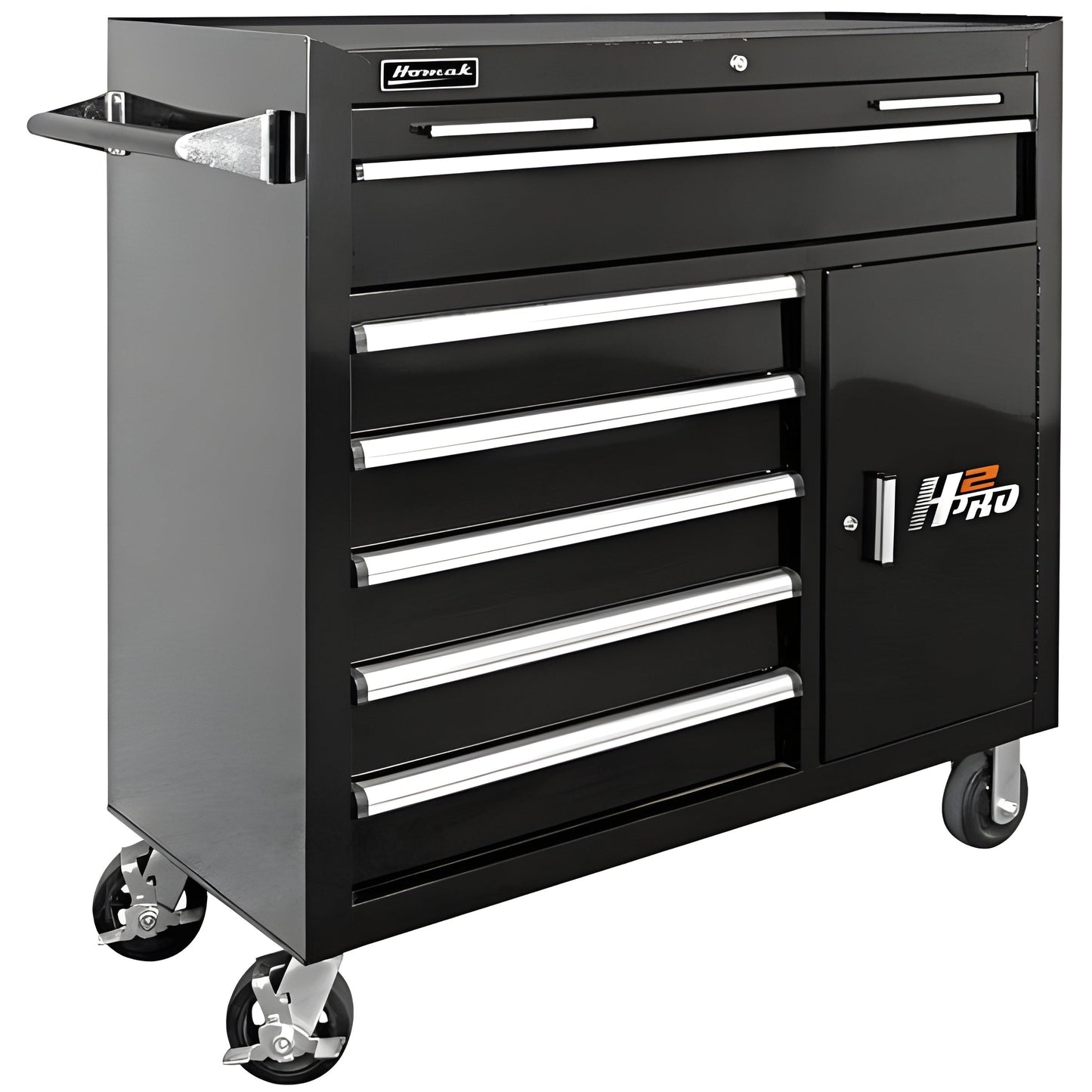 Homak  41" H2Pro 6 Drawer with 2 Drawer Comp Roller Cabinet - BK04041062