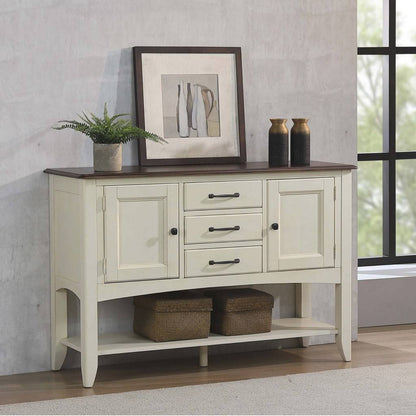 Sunset Trading Andrews Sideboard with Large Display Shelf - DLU-ADW1122-SB-AW