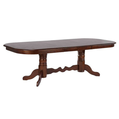 Sunset Trading Andrews 96" Oval Double Pedestal Butterfly Extendable Dining Table | Chestnut Brown | Seats 10 -  DLU-ADW4296-CT