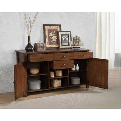 Sunset Trading Simply Brook 12 Piece 134" Rectangular Extendable Table Dining Set | Sideboard| Amish Brown | Seats 12  -  DLU-BR134-AMSB12PC