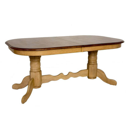 Sunset Trading Brook 96" Oval Double Pedestal Extendable Dining Table | Seats 10 -  DLU-BR4296-PW