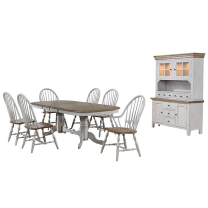 Sunset Trading Country Grove 8 Piece 96" Oval Double Pedestal Extendable Dining Table Set - DLU-CG4296-30AGOBH8