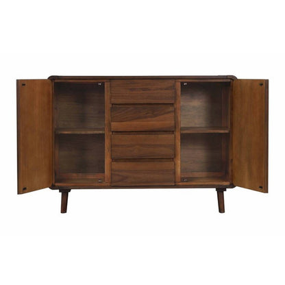 Sunset Trading Mid Century Server | 4 Drawers and 2 Storage Cabinets -  DLU-MC-SR